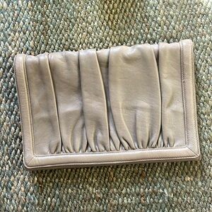 Grey Leather Clutch by Club Monaco